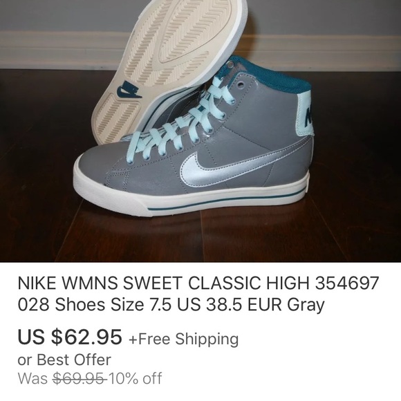 NIKE WMNS CLASSIC HIGH SHOES US SIZE 8 GRAY - Picture 2 of 2